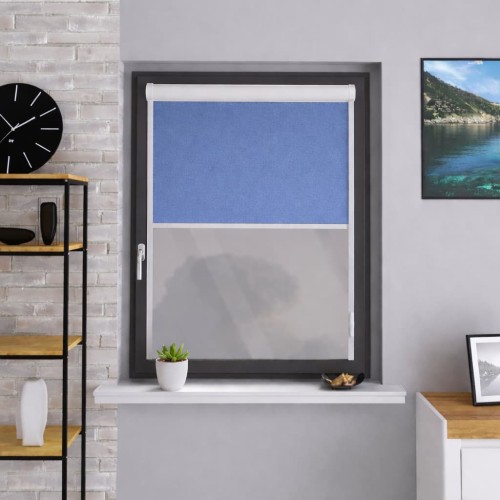 Roleta materiałowa w kasecie aluminiowej – niebieski królewski