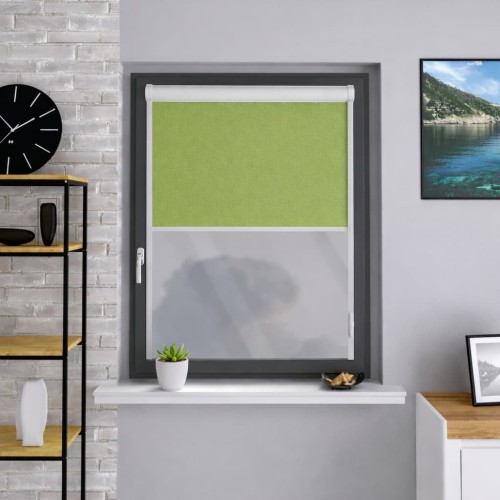 Roleta materiałowa w kasecie aluminiowej – zielone jabłko