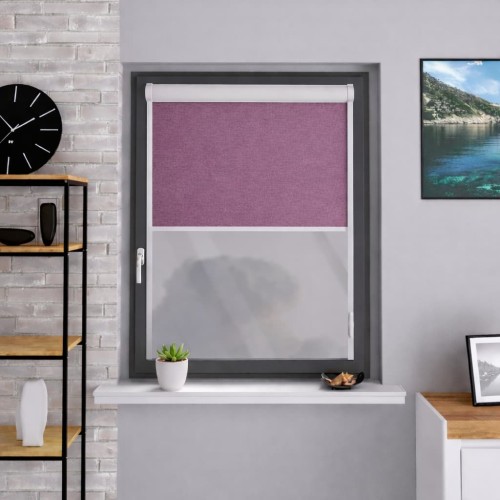 Roleta materiałowa w kasecie aluminiowej – wrzosowy