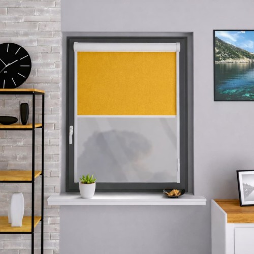 Roleta materiałowa w kasecie aluminiowej – pomarańczowy jasny