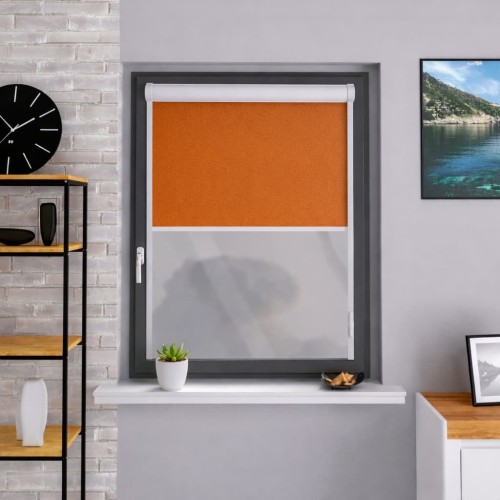 Roleta materiałowa w kasecie aluminiowej – pomarańczowy klasyczny