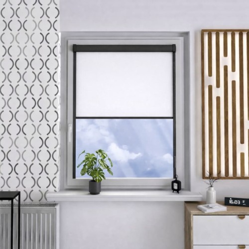 Roleta materiałowa w kasecie aluminiowej zaciemniająca – biała