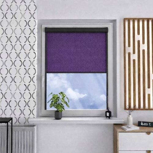 Roleta materiałowa w kasecie aluminiowej zaciemniająca – lawendowy