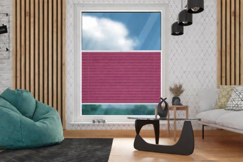 Roleta plisowana - zaciemniająca blackout – malinowy róz
