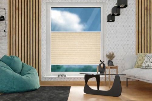 Roleta plisowana-przyciemniająca firanowa plaster miodu – beż piaskowy