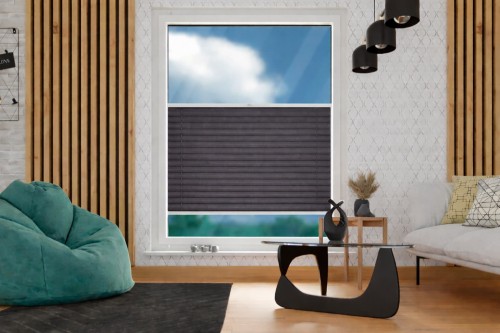 Roleta plisowana zaciemniająca termoizolacyjna premium – grafit klasyczny