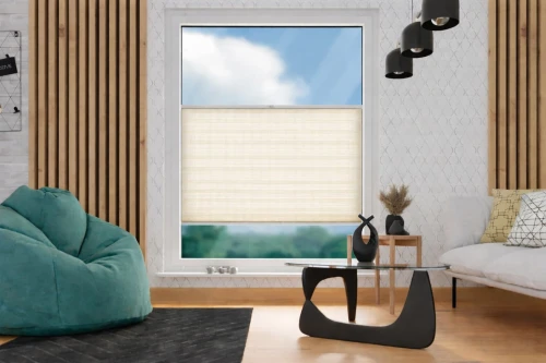 Roleta plisowana przyciemniająca firanowa – kremowy