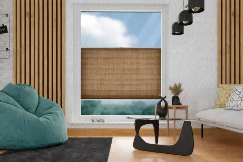 Roleta plisowana przyciemniająca firanowa – miedziany