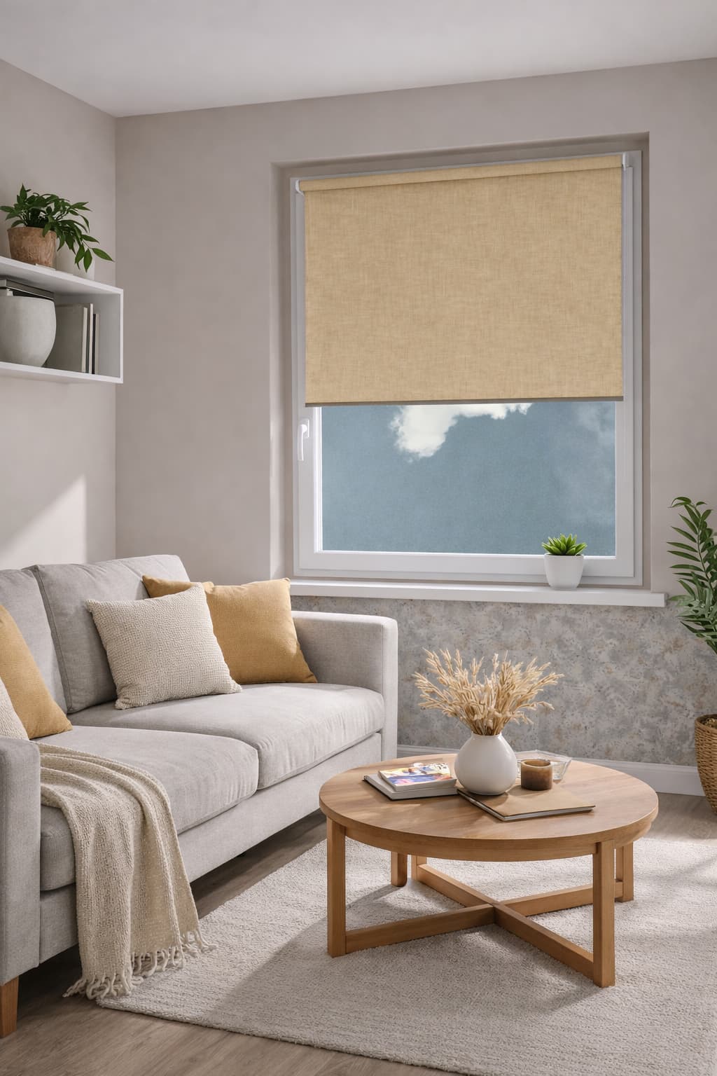 Roleta materiałowa beżowa