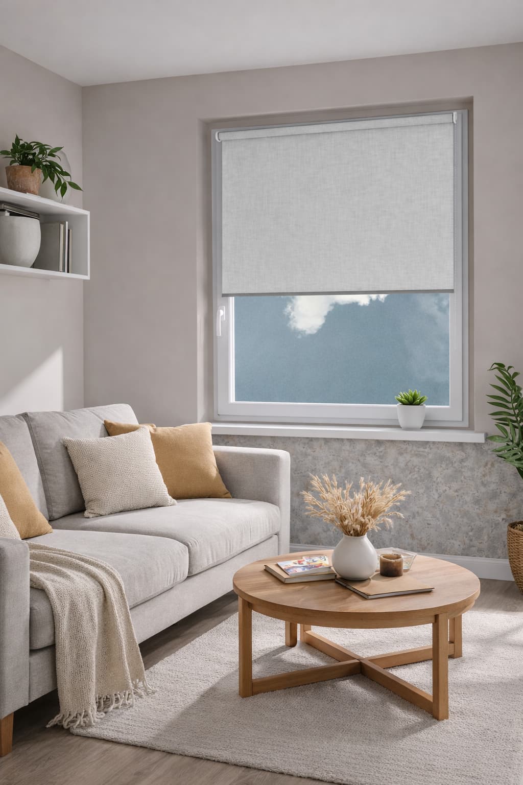 Roleta materiałowa biała