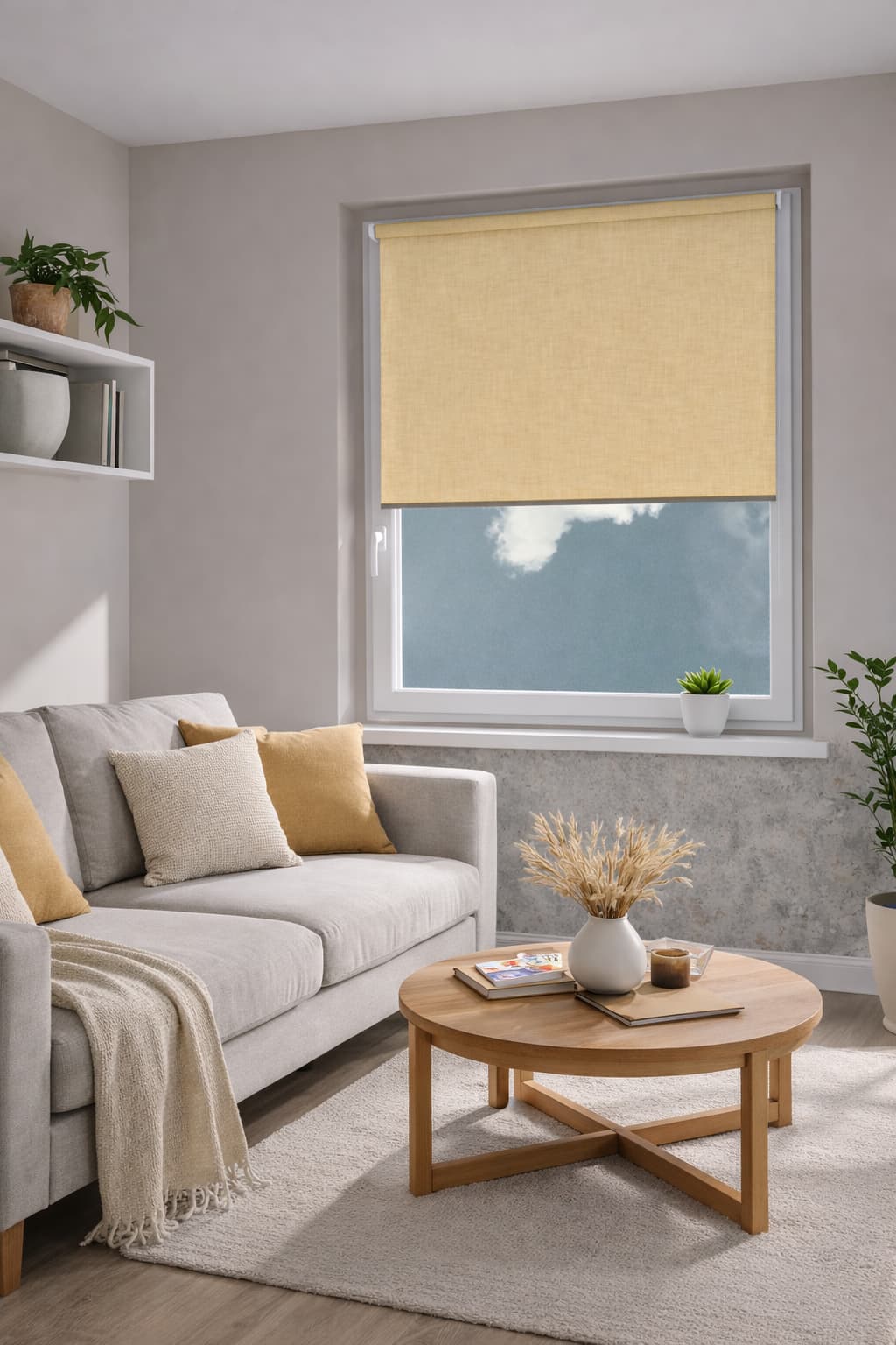 Roleta materiałowa kremowa