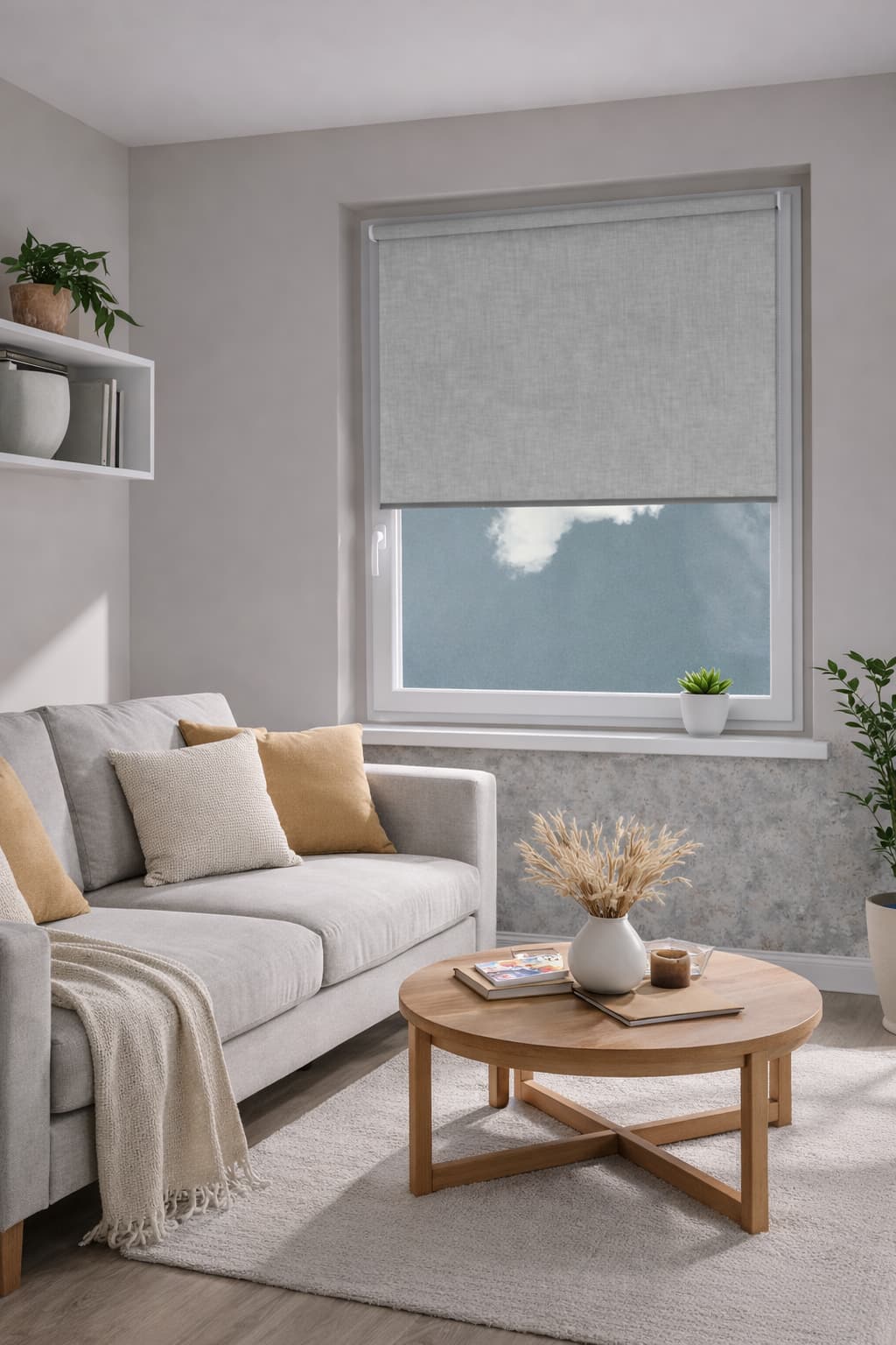 Roleta materiałowa szara