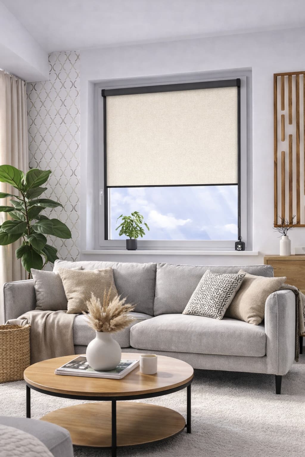 Roleta materiałowa brudny beż 1