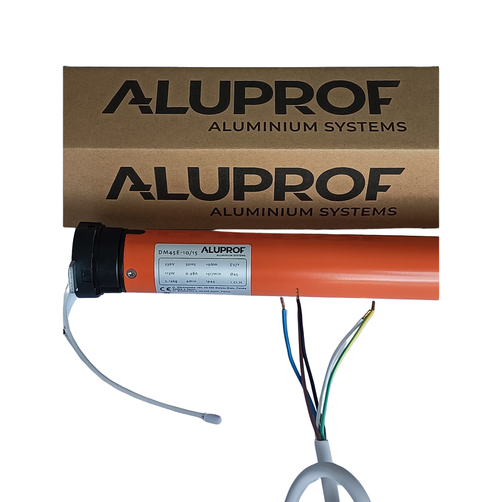 Silnik aluprof DM45E 10/15 do rolet z radiem detekcja elektroniczne krańcówki do rury z Ø 60