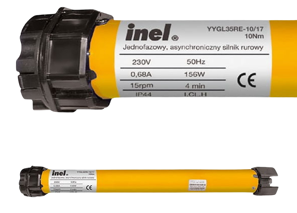 Silnik do rolet Inel N-10RE 10/17 do rury z Ø 40 z wbudowanym odbiornikiem radiowym z funkcją wykrywania przeszkód